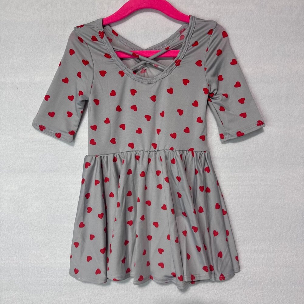 Dotdotsmile Dress Size 2T Gray with Red Hearts New With Tags - Picture 6 of 7